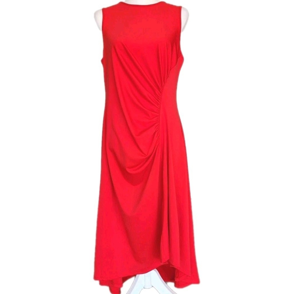 Emery Rose Dress Womens XL Red A‎ Line Rouching Stretch Casual Events All Season